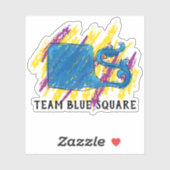 Team Blue Square Aufkleber (Blatt)