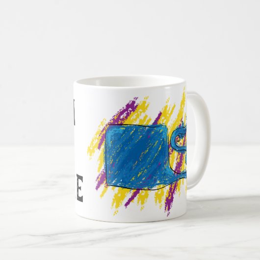 Team Blue Square Kaffeetasse (VorderseiteRechts)