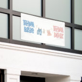 Team Blue und Pink Geschlecht Enthüllung Banner (Äußeres Gebäude)