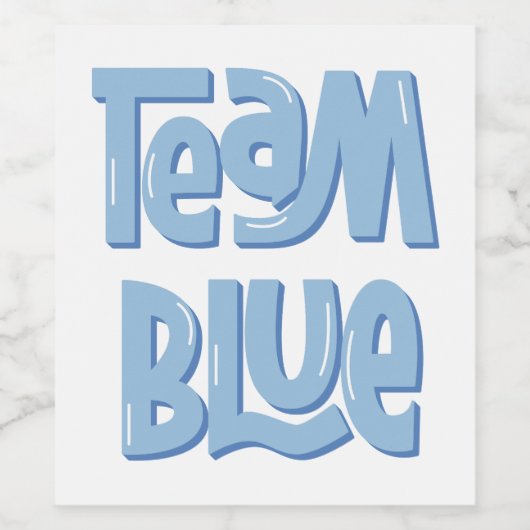 Team Blue  Weinetikett (Einzelnes Label)