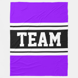 TEAM Bold Fun Bright Lila Black Racing Stripes Fleecedecke