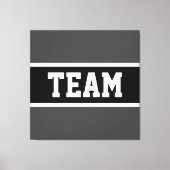 TEAM Bold Leichtathletik Dunkelgrau Schwarz-weiße  Leinwanddruck (Vorderseite)