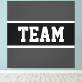 TEAM Bold Leichtathletik Dunkelgrau Schwarz-weiße  Leinwanddruck (Insitu (Holzboden))