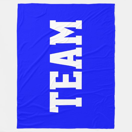 TEAM Bold White Athletic Text On Bright Royal Blue Fleecedecke (Vorderseite)