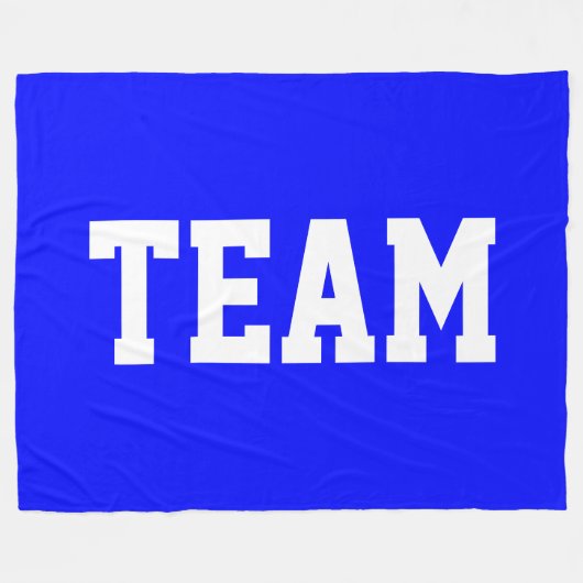 TEAM Bold White Athletic Text On Bright Royal Blue Fleecedecke (Vorderseite (Horizontal))