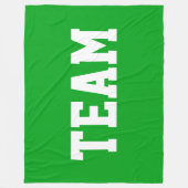 TEAM Bold White Athletic Text On Bright Turf Green Fleecedecke (Vorderseite)