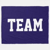 TEAM Bold White Athletic Text On Deep Navy Blue Fleecedecke (Vorderseite (Horizontal))