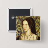 Team Boleyn - Portrait von Königin Anne Boleyn Button (Vorne & Hinten)