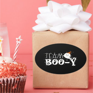 Team Booy, Oktober Halloween Gender Reveal Geschen Ovaler Aufkleber