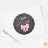 Team Bows Girl Gender Reveal Runder Aufkleber (Umschlag)