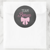 Team Bows Girl Gender Reveal Runder Aufkleber (Tasche)