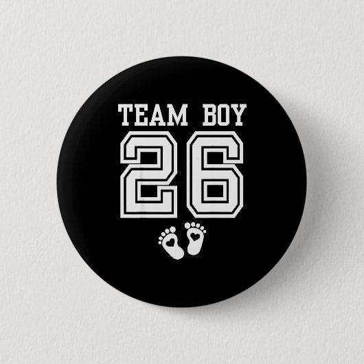 Team Boy 2026 Gender Reveal Baby Shower Matching F Button (Vorderseite)