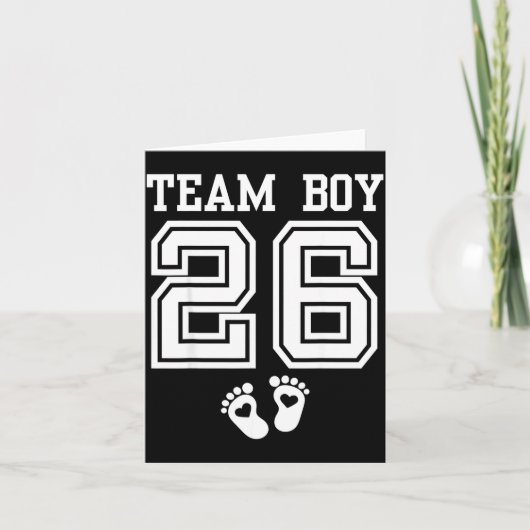 Team Boy 2026 Gender Reveal Baby Shower Matching F Karte (Vorderseite)