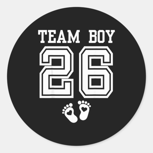 Team Boy 2026 Gender Reveal Baby Shower Matching F Runder Aufkleber (Vorderseite)