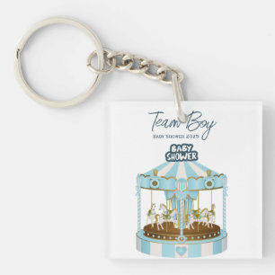 Team Boy Baby Shower 2025 T - Shirt Schlüsselanhänger