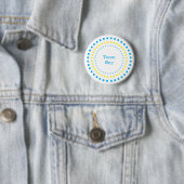 Team Boy Baby Shower Blau und Gelbe Punkte  Button (Beispiel)