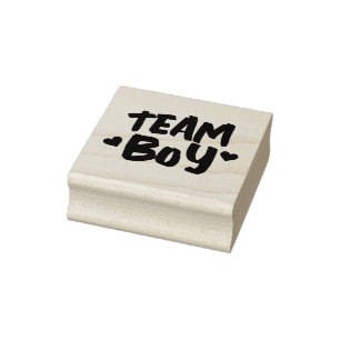 Team Boy Baby Shower Gummistempel