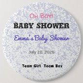 Team Boy Baby Shower Knöpfe Button (Vorderseite)