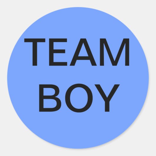 Team Boy Baby Shower Runder Aufkleber (Vorderseite)
