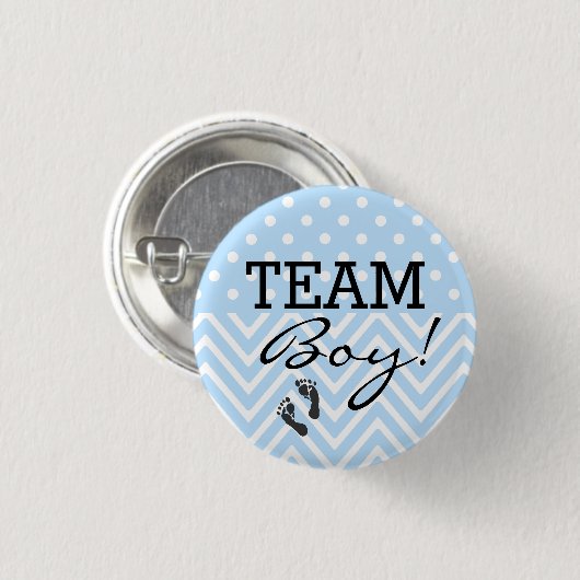 Team Boy Blue Baby Dusche Button (Vorne & Hinten)