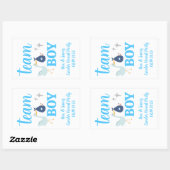 Team Boy Blue Gender Reveal Party Custom Popcorn Rechteckiger Aufkleber (Blatt)