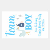 Team Boy Blue Gender Reveal Party Custom Popcorn Rechteckiger Aufkleber (Vorderseite)