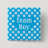 "Team Boy" Blue Polka Dot Geschlechtsvorausschau Button (Vorderseite)