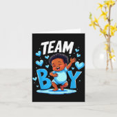 Team Boy Design Gender Reveal New Baby Boy Karte (Gelbe Blume)