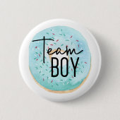 Team Boy Donut Themed Gender Reveal Button (Vorderseite)