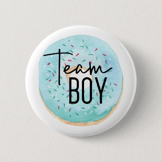 Team Boy Donut Themed Gender Reveal Button (Vorderseite)