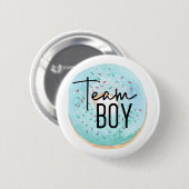 Team Boy Donut Themed Gender Reveal Button (Vorne & Hinten)
