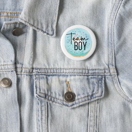 Team Boy Donut Themed Gender Reveal Button (Beispiel)