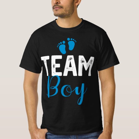 Team Boy Gender Reveal Baby Shower T-Shirt (Vorderseite)