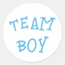 Team Boy Gender Reveal Blue Runder Aufkleber
