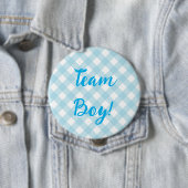 Team Boy, Gender Reveal Button, Blue Button (Beispiel)