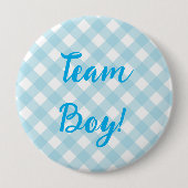 Team Boy, Gender Reveal Button, Blue Button (Vorderseite)