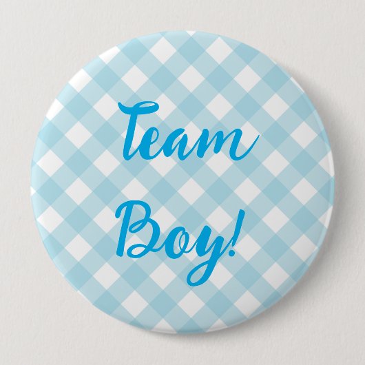 Team Boy, Gender Reveal Button, Blue Button (Vorderseite)