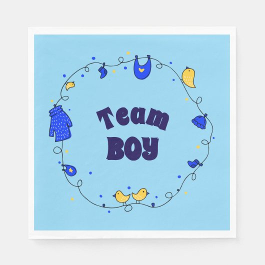 Team Boy Gender Reveal Napkins Serviette (Vorderseite)