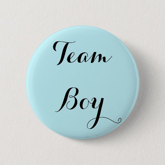 team boy gender reveal party button (Vorderseite)