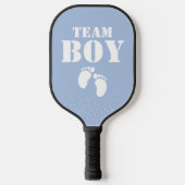 Team Boy Gender Reveal Party Game Pickleball Schläger (Vorderseite)