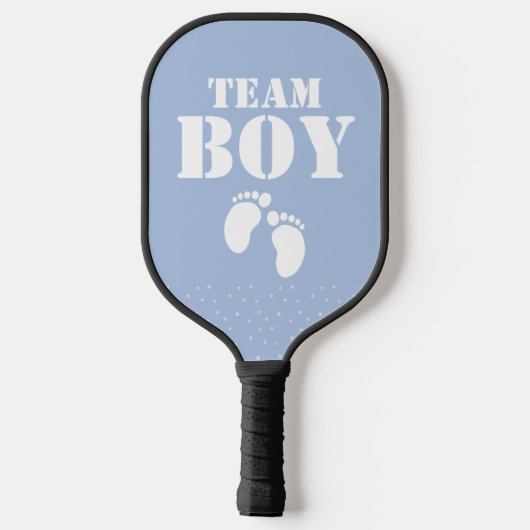 Team Boy Gender Reveal Party Game Pickleball Schläger (Rückseite)