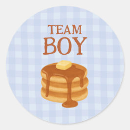 Team Boy Little Pancake Brunch Thema Geschlecht En Runder Aufkleber