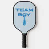Team Boy mit Necktie Gender Reveal Pickleball Schläger (Rückseite)