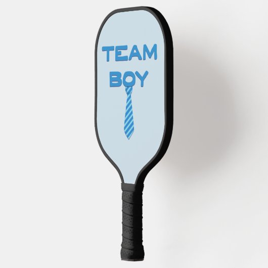 Team Boy mit Necktie Gender Reveal Pickleball Schläger (Links)