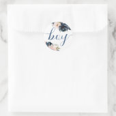 Team Boy Navy und rot Gender Reveal Aufkleber. C Runder Aufkleber (Tasche)