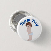 "Team Boy" Niedliches Baby-Gender-Bericht 3 cm Rou Button (Vorne & Hinten)