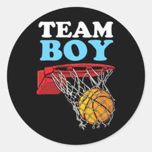 Team Boy Sketll Geschlecht enthüllt Blau Runder Aufkleber