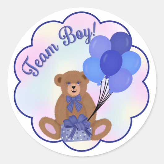 Team Boy Teddy Bear Sticker (Vorderseite)