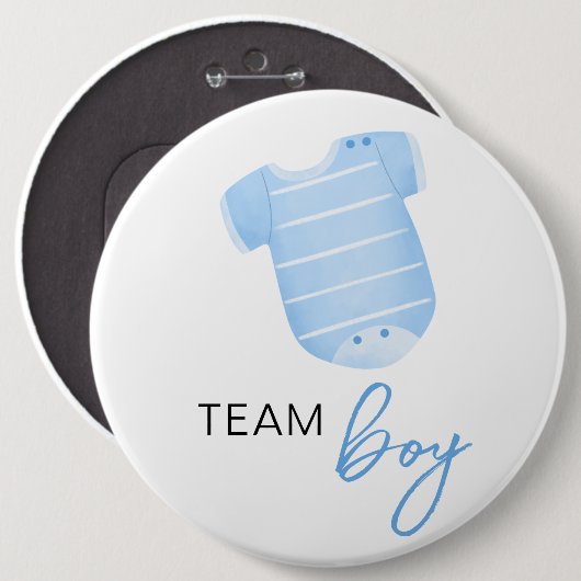 Team Boy tragen, was Baby wird ratess Blue White Button (Vorne & Hinten)