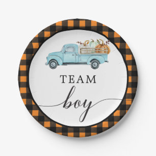 Team Boy Vintag Pumpkin Truck Papier Teller